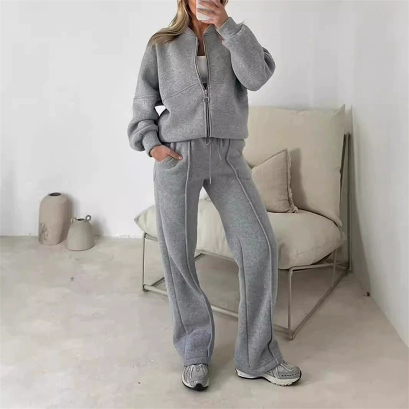 Wide Leg Trouser 70S - 2025 スウェット上下セット レディース カジュアル スポーツウェア 秋冬