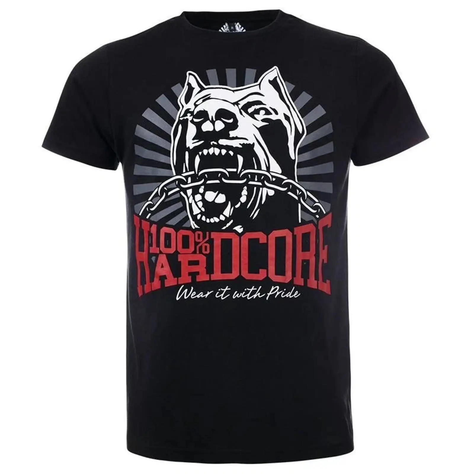 Vintage Fashion Herren - 100 HARDCORE メンズ Tシャツ「Dog 1 Black
