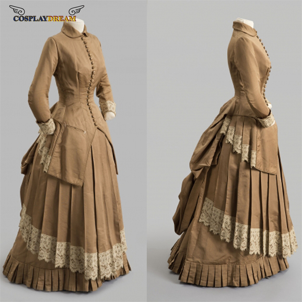 Vintage Fashion Dress - 19世紀のファッションドレス、ビクトリア朝のバッスルボールガウン、ビクトリア朝のゴシック、エドワード朝のサザンベルドレス、女性用ヴィンテージドレス