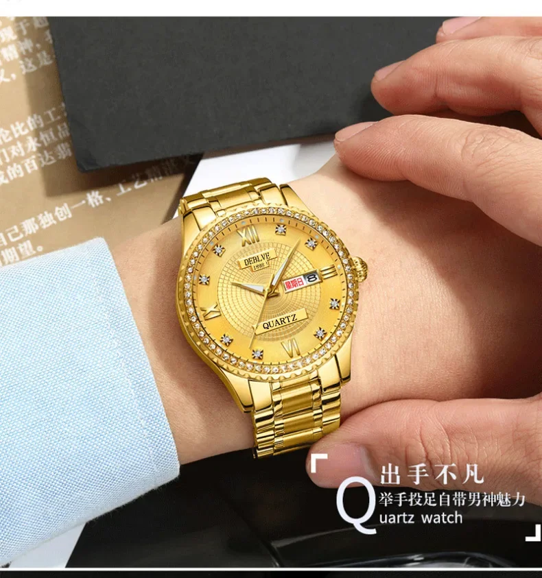 新しい高級メンズ腕時計ステンレス鋼バンドファッション防水クォ - Vintage Fashion Complete のレビューと価格