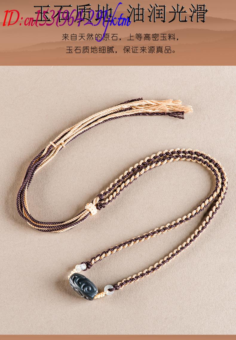 和天翡翠彫刻ビーズペンダントネックレスヴィンテージファッショ - Vintage Fashion Jewelry Necklaces のレビューと価格