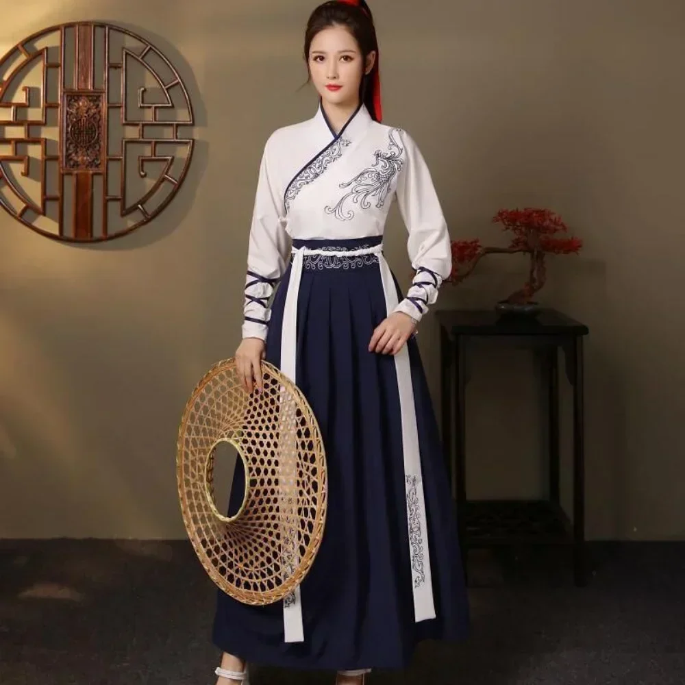 現代漢服女性トップスカート 2 点セット男性ヴィンテージファ - Vintage Style Women Fashion のレビューと価格