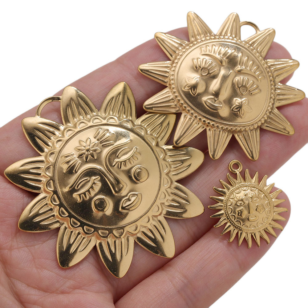 5 個 PVD ゴールドチャームステンレス鋼サンチャームヴィ - Vintage Fashion Jewelry Necklaces のレビューと価格