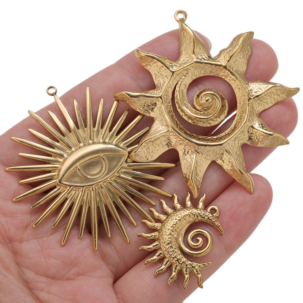 5 個 PVD ゴールドチャームステンレス鋼サンチャームヴィ - Vintage Fashion Jewelry Necklaces のレビューと価格