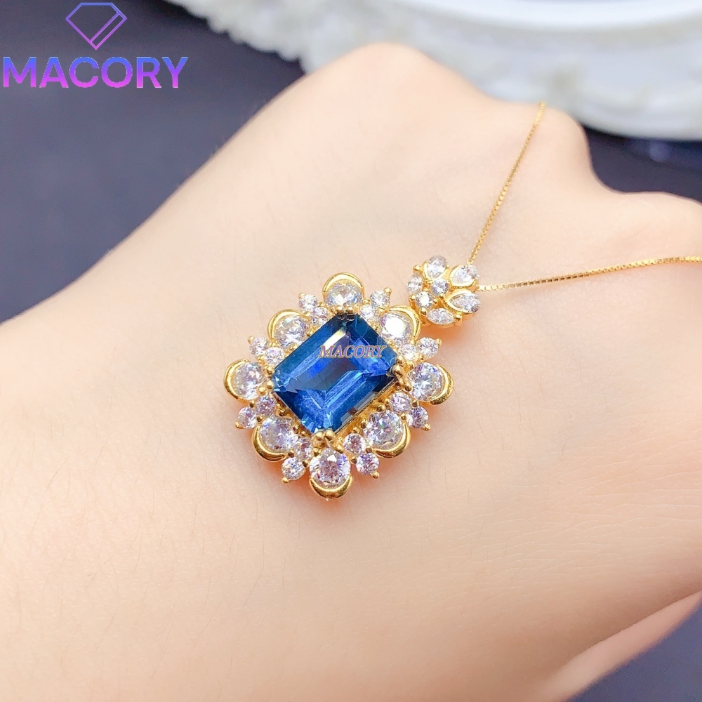 天然ロンドンブルートパーズペンダントネックレス S925スタ - Vintage Fashion London のレビューと価格