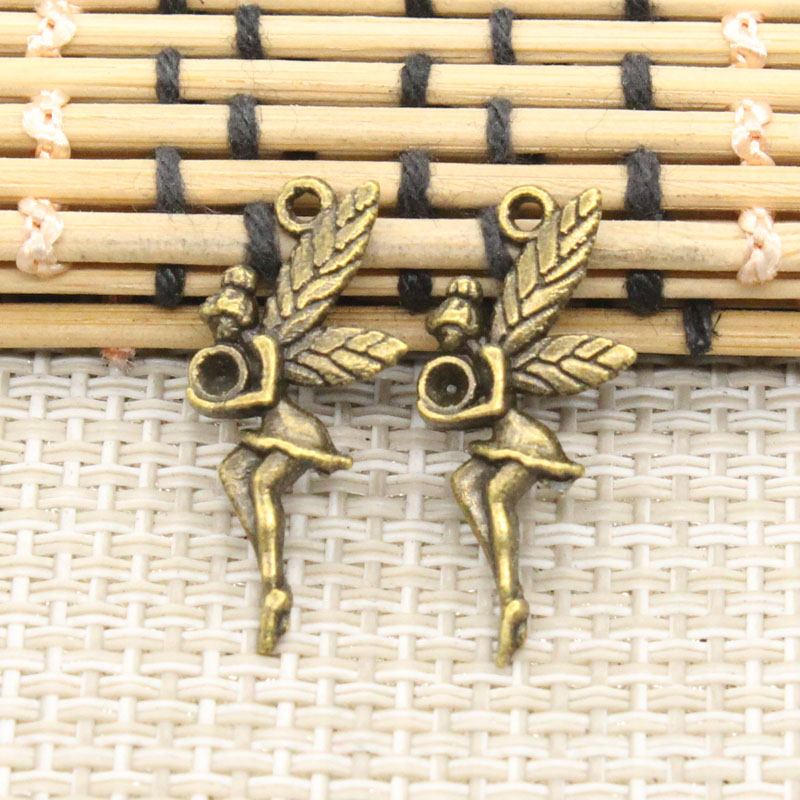 20 個チャームフェア天使 26 × 11 ミリメートルチベ - Vintage Fashion Faire のレビューと価格