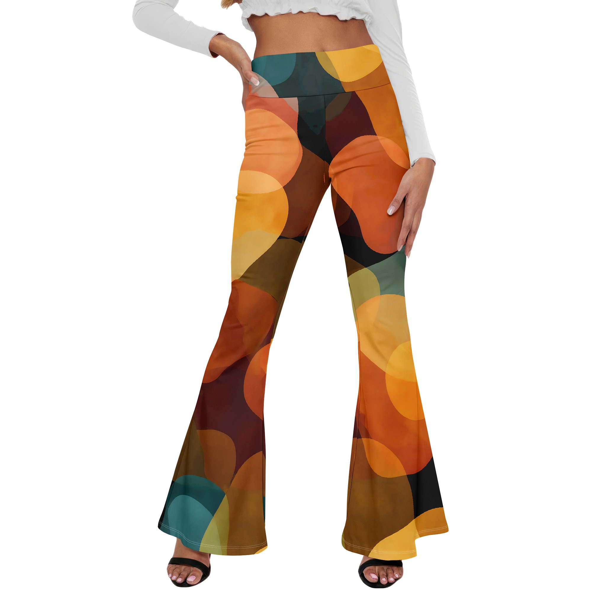 レトロプリントワイドレッグパンツ、ヴィンテージ柄トラウザーズ - Wide Leg Trouser 70S のレビューと価格
