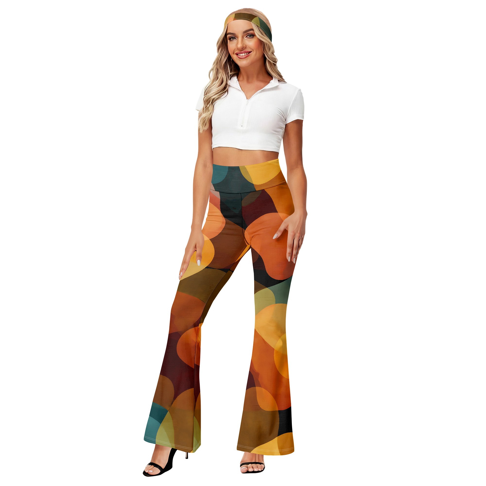 レトロプリントワイドレッグパンツ、ヴィンテージ柄トラウザーズ - Wide Leg Trouser 70S のレビューと価格
