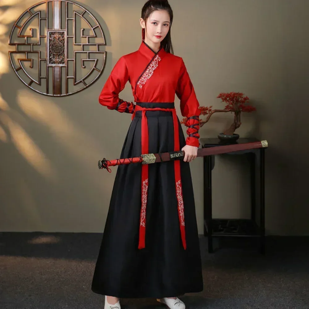 現代漢服女性トップスカート 2 点セット男性ヴィンテージファ - Vintage Style Women Fashion のレビューと価格