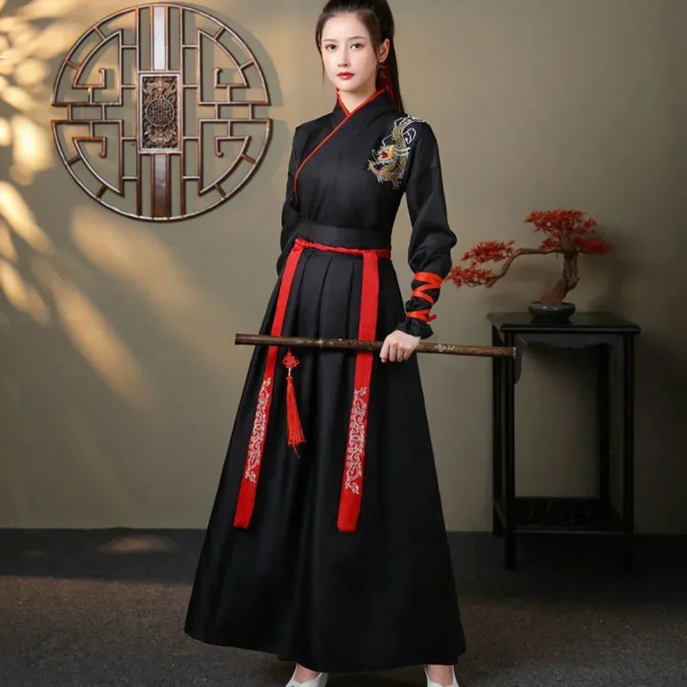 現代漢服女性トップスカート 2 点セット男性ヴィンテージファ - Vintage Style Women Fashion のレビューと価格