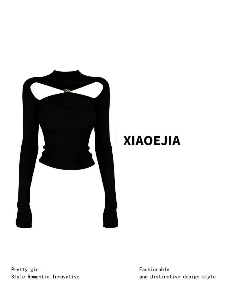 女性黒ゴシック Tシャツ原宿 Y2k Tシャツトップ 90  - Turtleneck Knit 90S のレビューと価格