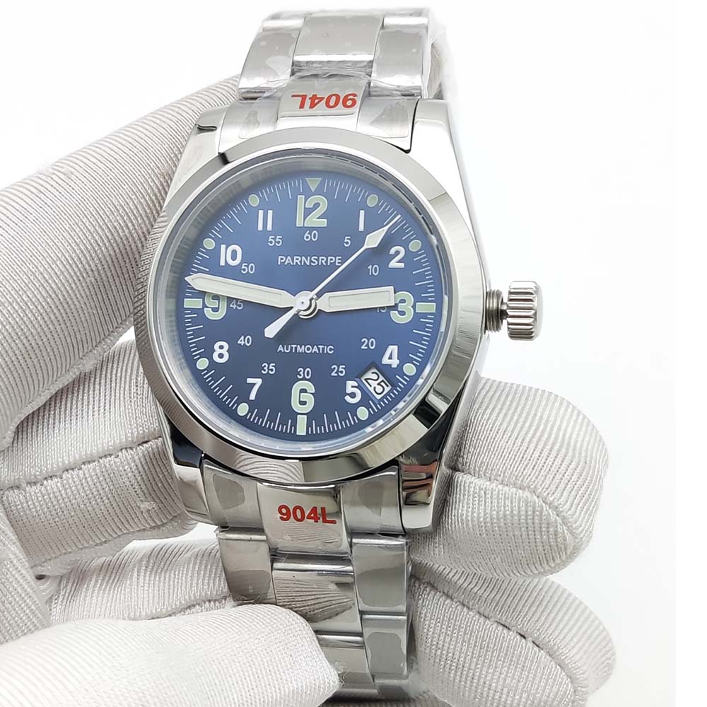 新しい 39 ミリメートルスチール NH35 自動巻き時計男 - Vintage Fashion Complete のレビューと価格