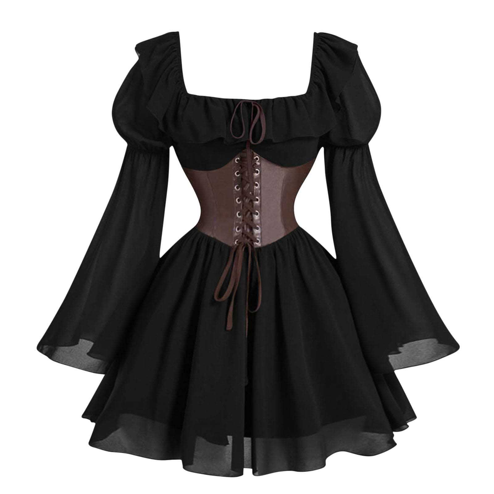ルネサンス中世風長袖パフスリーブドレス ハロウィンカーニバル - Vintage Fashion Dress のレビューと価格