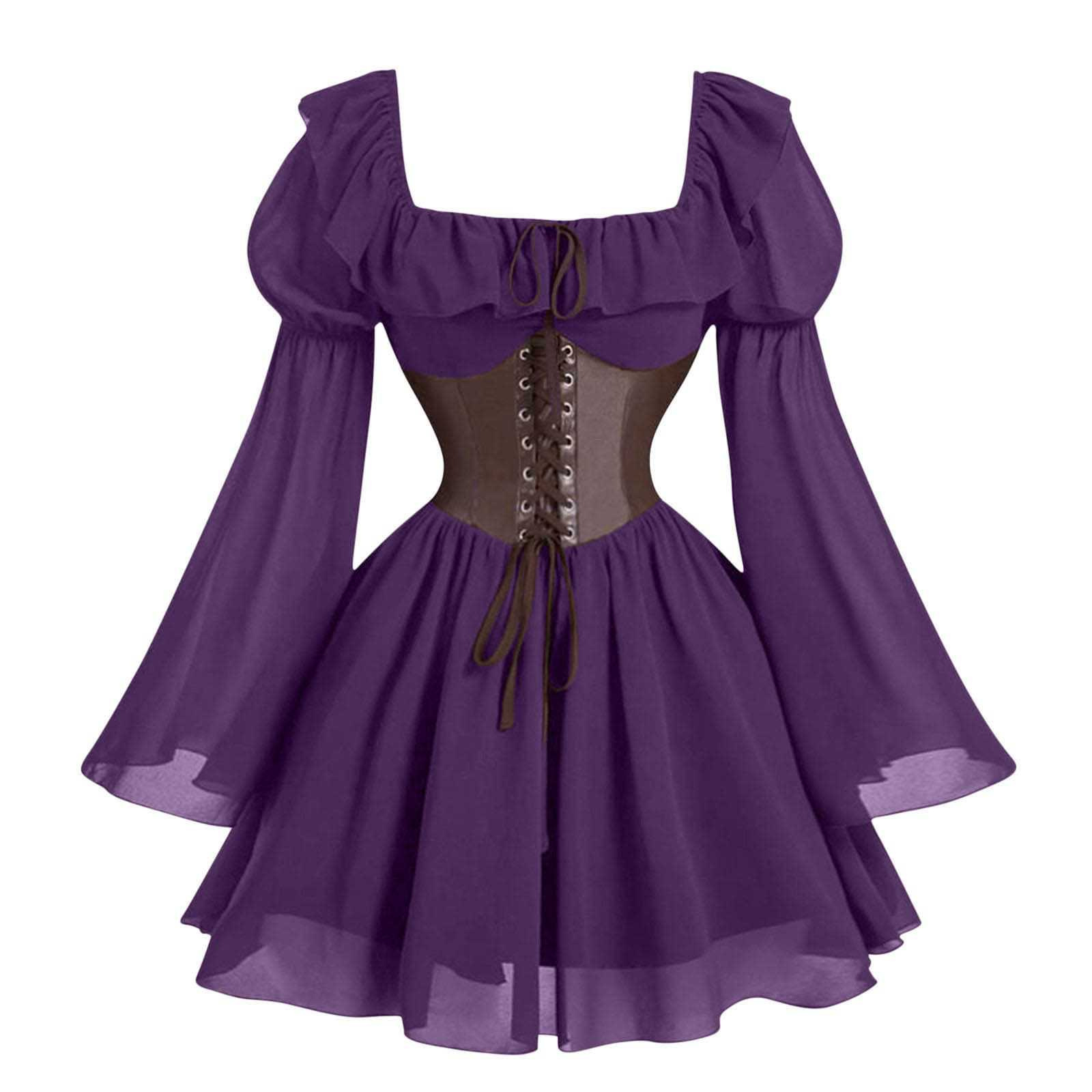 ルネサンス中世風長袖パフスリーブドレス ハロウィンカーニバル - Vintage Fashion Dress のレビューと価格