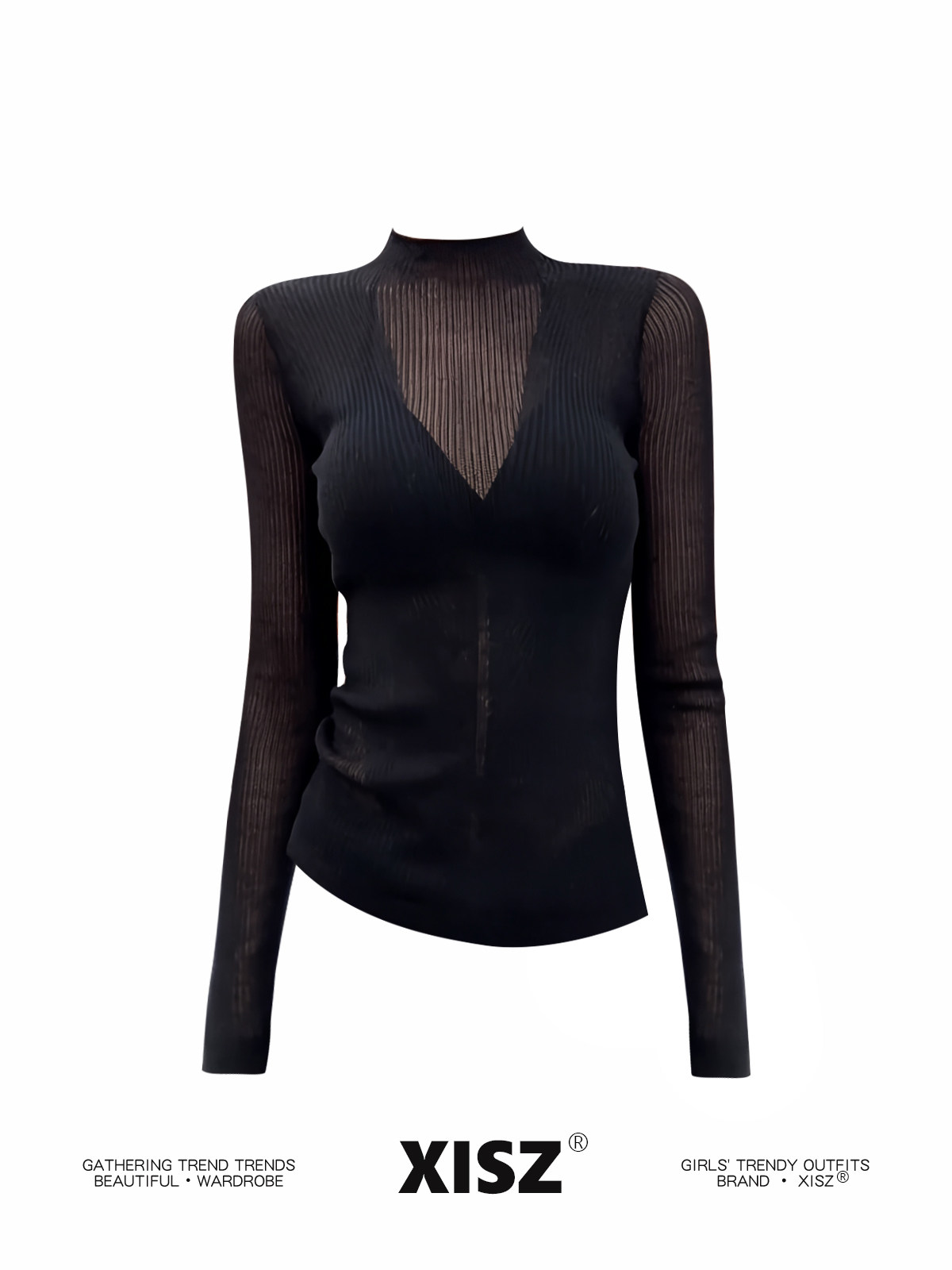 女性黒ゴシック Tシャツ原宿 Y2k Tシャツトップ 90  - Turtleneck Knit 90S のレビューと価格