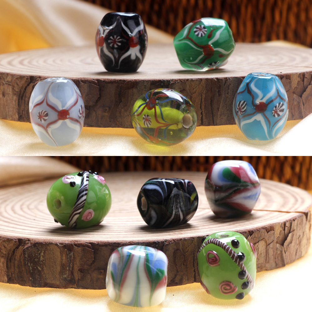1PC 20 ミリメートル高レベル手作り楕円形ランプワークガ - Vintage Fashion Jewelry Necklaces のレビューと価格
